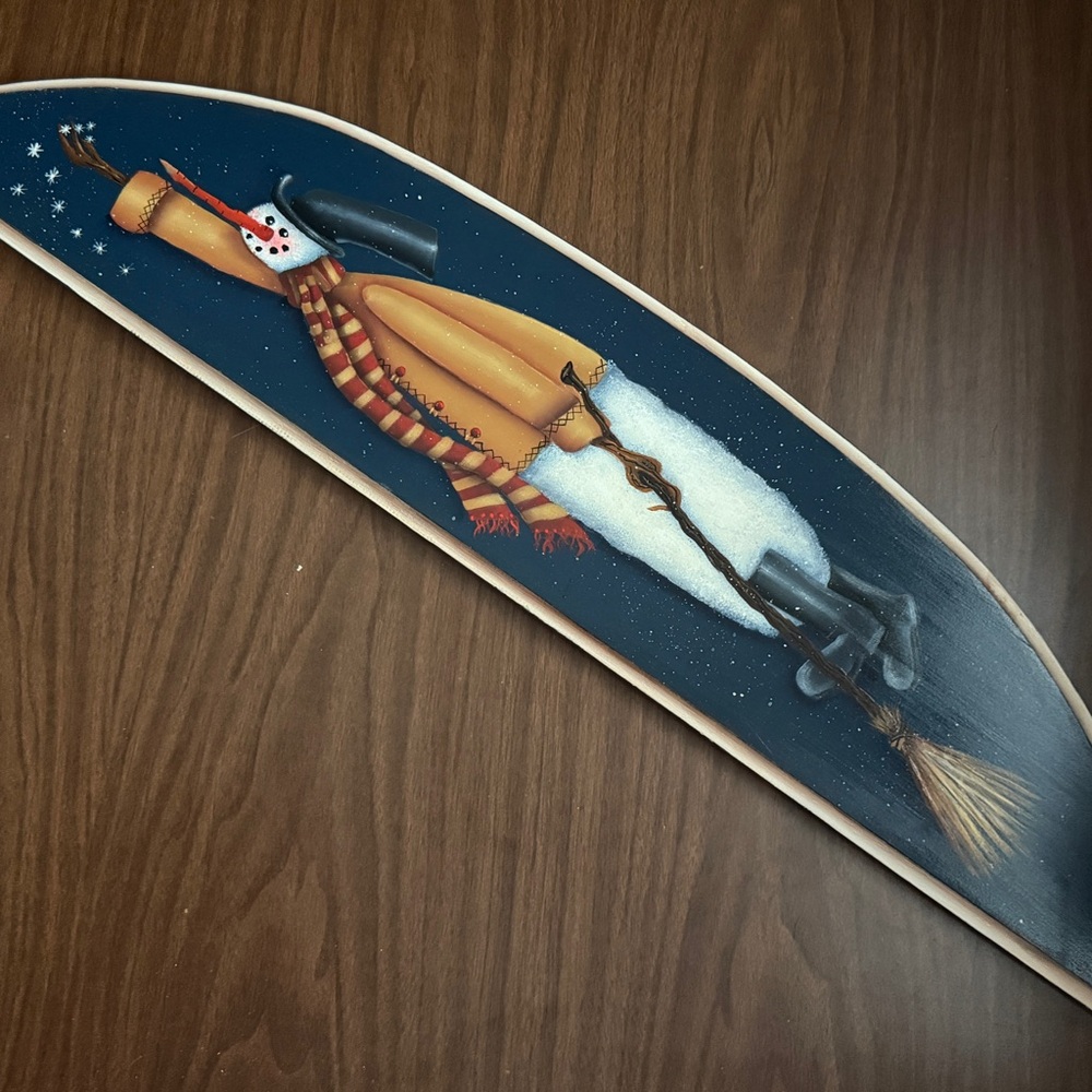 Snowman Painted Wooden Accent